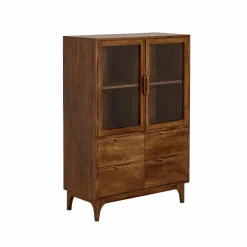 Made in Meubles Vitrine en bois de manguier Remick