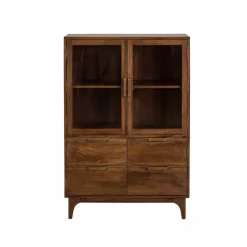 Made in Meubles Vitrine en bois de manguier Remick