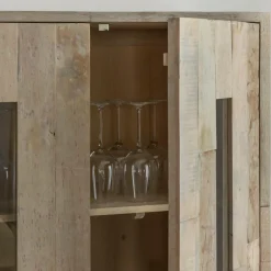 Made in Meubles Vitrine en bois recyclé Damian
