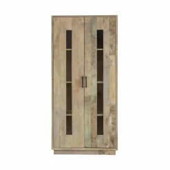 Made in Meubles Vitrine en bois recyclé Damian