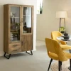 Made in Meubles Vitrine Haute en bois de de manguier Joy