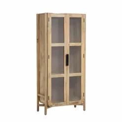 Made in Meubles Vitrine haute en bois de manguier Nova