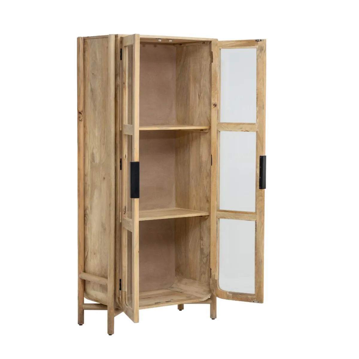 Made in Meubles Vitrine haute en bois de manguier Nova