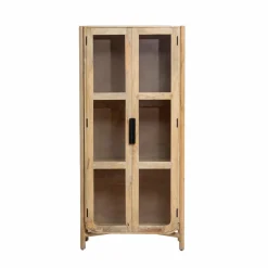 Made in Meubles Vitrine haute en bois de manguier Nova