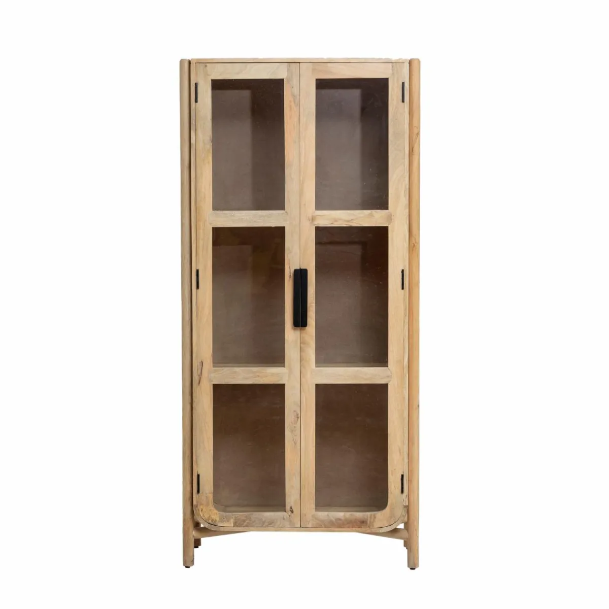Made in Meubles Vitrine haute en bois de manguier Nova